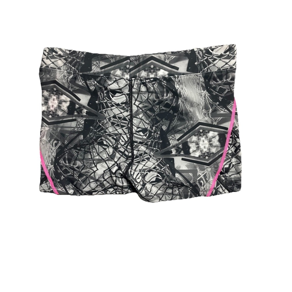 Under Armour Fitted Running Shorts Yoga Stretch Woman's Size Medium Black Pink - Picture 9 of 10